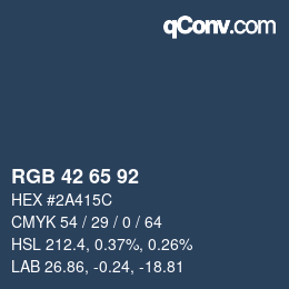 カラーコード: RGB 42 65 92 | qconv.com
