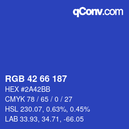 Code couleur: RGB 42 66 187 | qconv.com