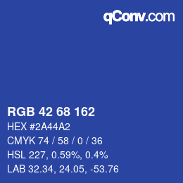 Color code: RGB 42 68 162 | qconv.com