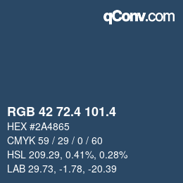 カラーコード: RGB 42 72.4 101.4 | qconv.com
