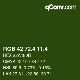 カラーコード: RGB 42 72.4 11.4 | qconv.com