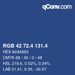 カラーコード: RGB 42 72.4 131.4 | qconv.com