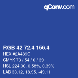 カラーコード: RGB 42 72.4 156.4 | qconv.com