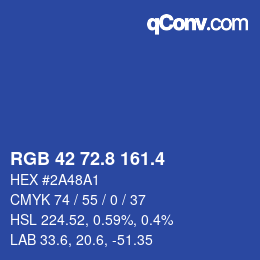 カラーコード: RGB 42 72.8 161.4 | qconv.com
