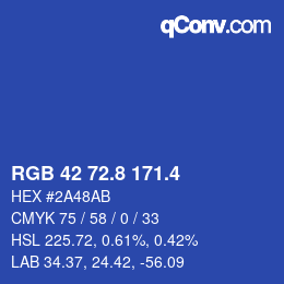 カラーコード: RGB 42 72.8 171.4 | qconv.com