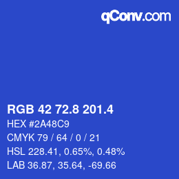 カラーコード: RGB 42 72.8 201.4 | qconv.com