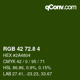 カラーコード: RGB 42 72.8 4 | qconv.com