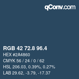 カラーコード: RGB 42 72.8 96.4 | qconv.com