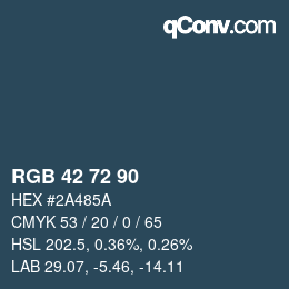 Farbcode: RGB 42 72 90 | qconv.com