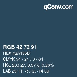 Farbcode: RGB 42 72 91 | qconv.com