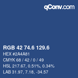 カラーコード: RGB 42 74.6 129.6 | qconv.com