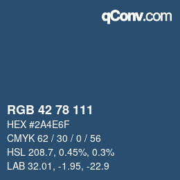 颜色代码: RGB 42 78 111 | qconv.com