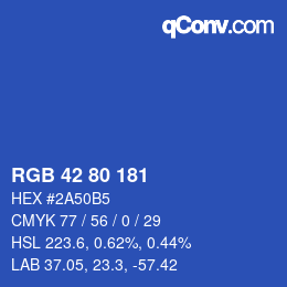 Color code: RGB 42 80 181 | qconv.com