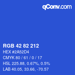 Color code: RGB 42 82 212 | qconv.com