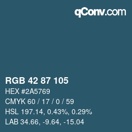 Color code: RGB 42 87 105 | qconv.com