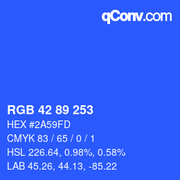 カラーコード: RGB 42 89 253 | qconv.com