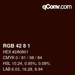 Color code: RGB 42 8 1 | qconv.com