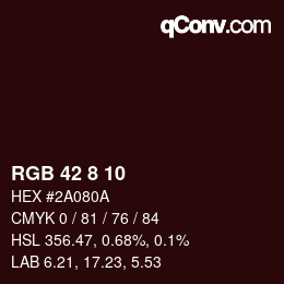 Farbcode: RGB 42 8 10 | qconv.com