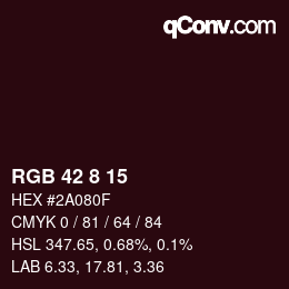 Color code: RGB 42 8 15 | qconv.com