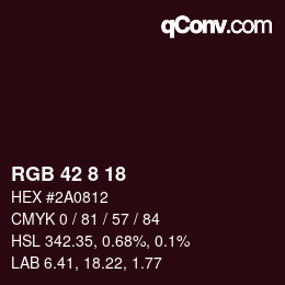 Color code: RGB 42 8 18 | qconv.com