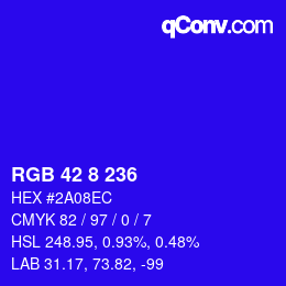 Color code: RGB 42 8 236 | qconv.com