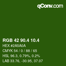 カラーコード: RGB 42 90.4 10.4 | qconv.com