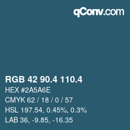 カラーコード: RGB 42 90.4 110.4 | qconv.com