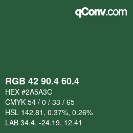 カラーコード: RGB 42 90.4 60.4 | qconv.com