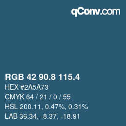 カラーコード: RGB 42 90.8 115.4 | qconv.com