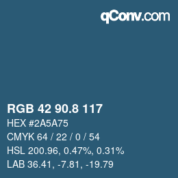 Color code: RGB 42 90.8 117 | qconv.com