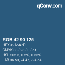 Código de color: RGB 42 90 125 | qconv.com