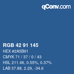 Color code: RGB 42 91 145 | qconv.com