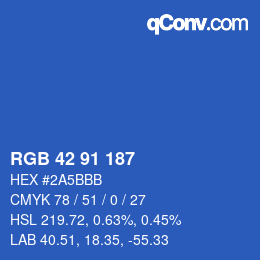 カラーコード: RGB 42 91 187 | qconv.com