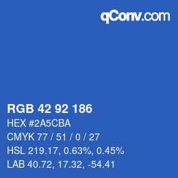 Color code: RGB 42 92 186 | qconv.com