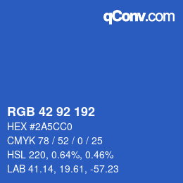 Color code: RGB 42 92 192 | qconv.com