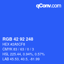 Color code: RGB 42 92 248 | qconv.com