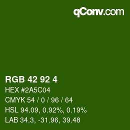 カラーコード: RGB 42 92 4 | qconv.com