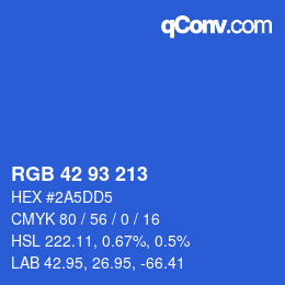 颜色代码: RGB 42 93 213 | qconv.com