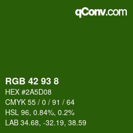 Color code: RGB 42 93 8 | qconv.com