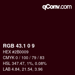カラーコード: RGB 43.1 0 9 | qconv.com