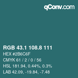 Farbcode: RGB 43.1 108.8 111 | qconv.com