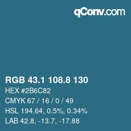 Color code: RGB 43.1 108.8 130 | qconv.com
