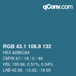 Color code: RGB 43.1 108.8 132 | qconv.com
