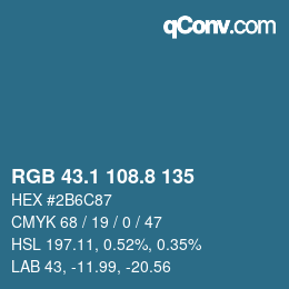 Color code: RGB 43.1 108.8 135 | qconv.com