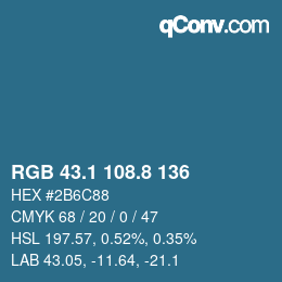 Color code: RGB 43.1 108.8 136 | qconv.com