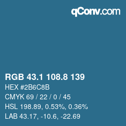 Color code: RGB 43.1 108.8 139 | qconv.com
