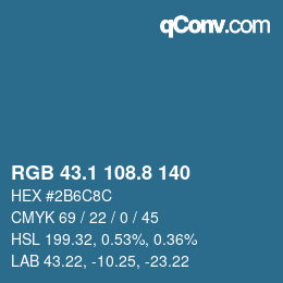 Color code: RGB 43.1 108.8 140 | qconv.com