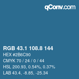 Color code: RGB 43.1 108.8 144 | qconv.com