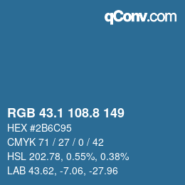 Color code: RGB 43.1 108.8 149 | qconv.com