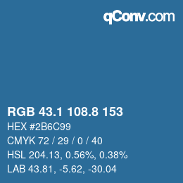 Color code: RGB 43.1 108.8 153 | qconv.com